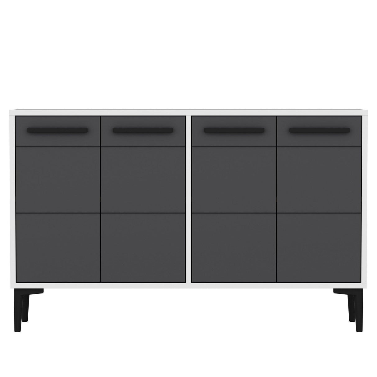 Comoda TV Stria - White, Anthracite, Alb, 75x30x120 cm