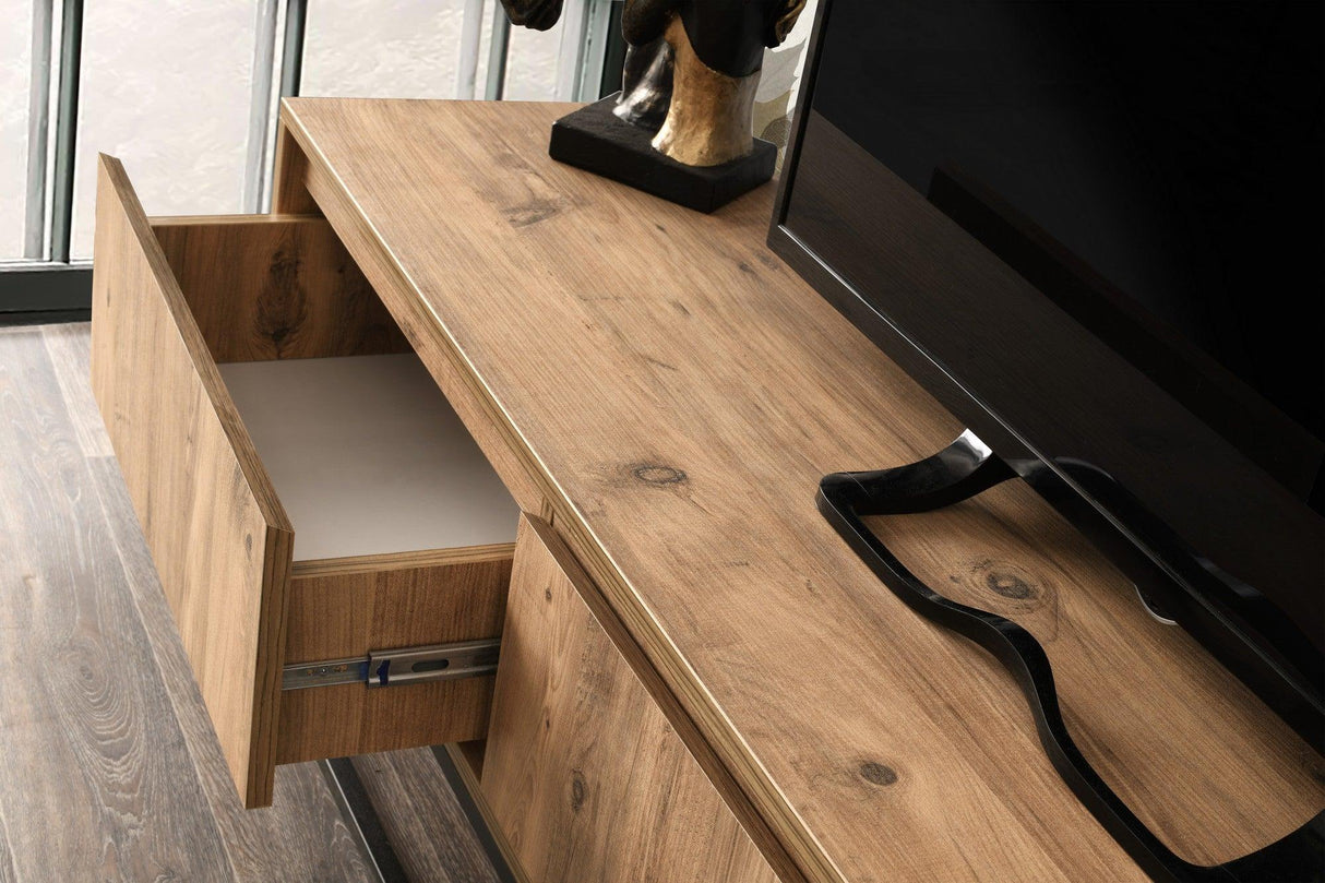 Comoda Tv Tılsım 180, Negru, 180x50x40 cm