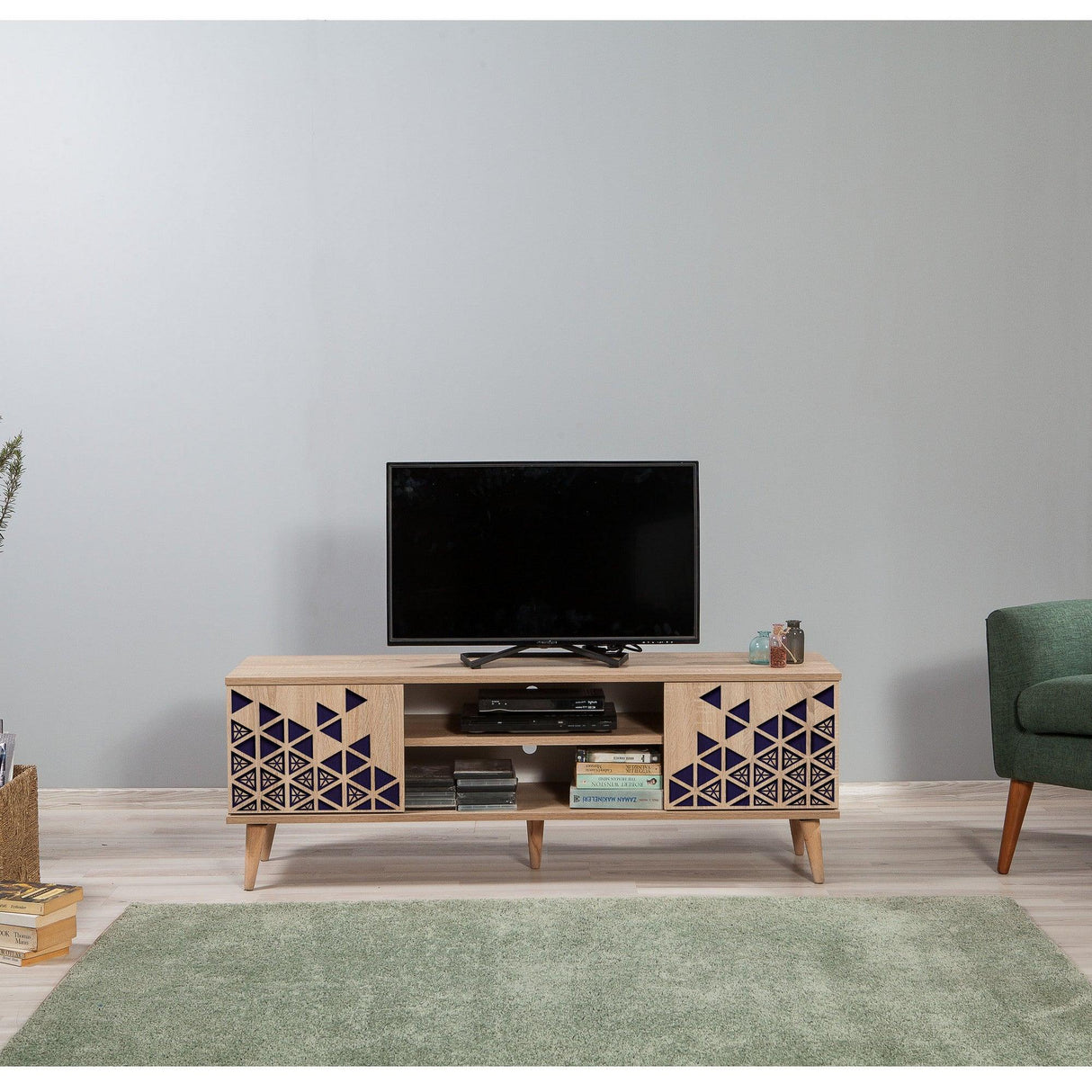 COMODA TV Truva - TV Stand 10, Stejar Sonoma, 50x40x140 cm