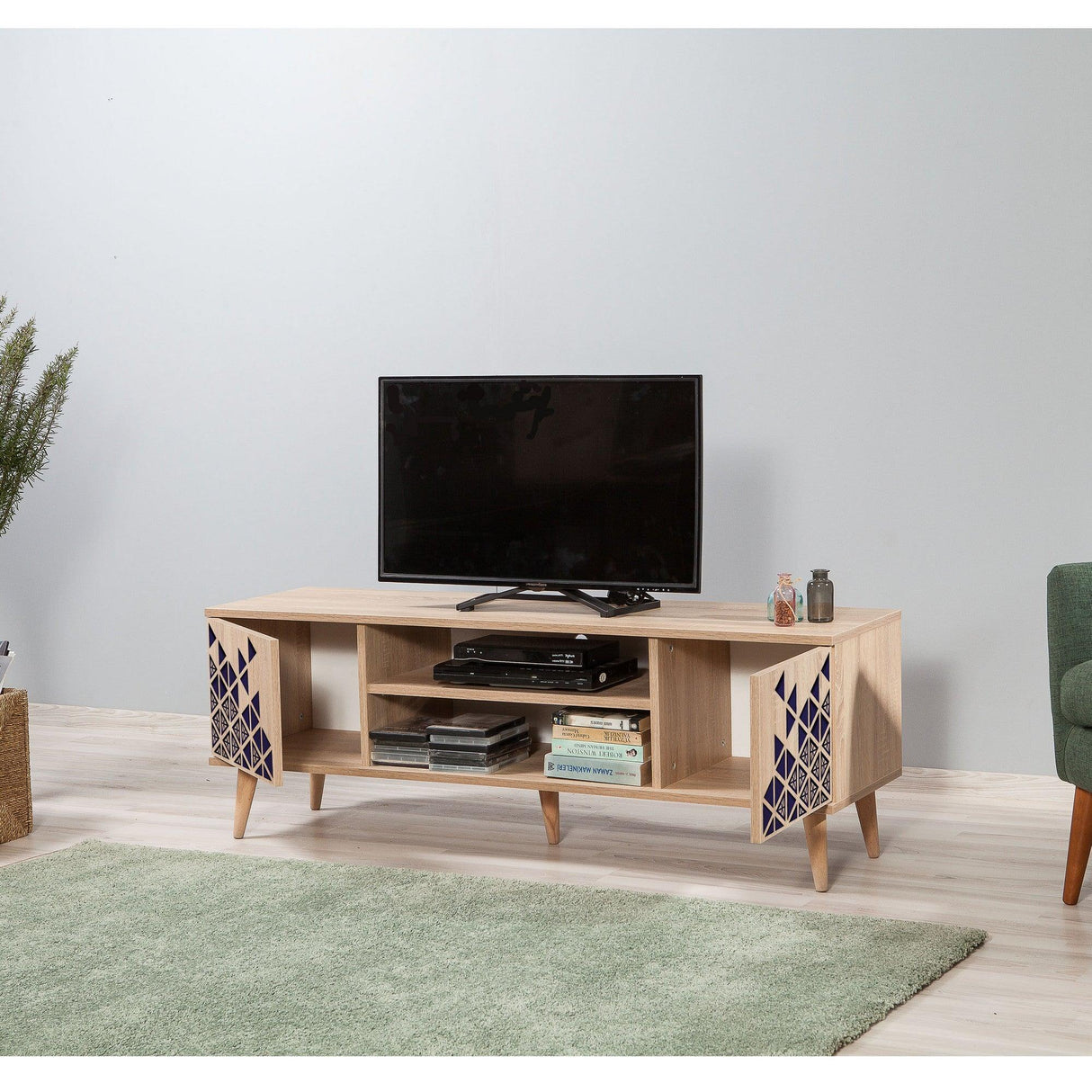 COMODA TV Truva - TV Stand 10, Stejar Sonoma, 50x40x140 cm