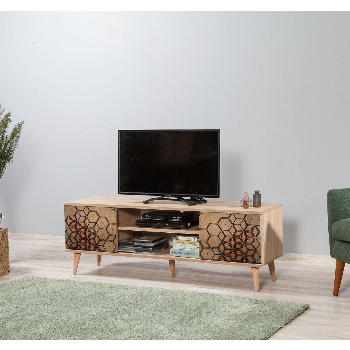 COMODA TV Truva - TV Stand 14, Stejar Sonoma, 50x40x140 cm