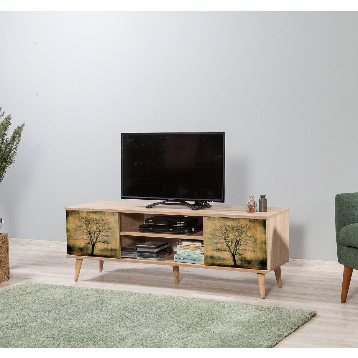 COMODA TV Truva - TV Stand 6, Stejar Sonoma, 50x40x140 cm