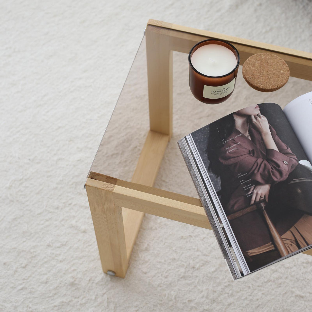 Comoda TV Via - Natural, Natural, 40x40x130 cm