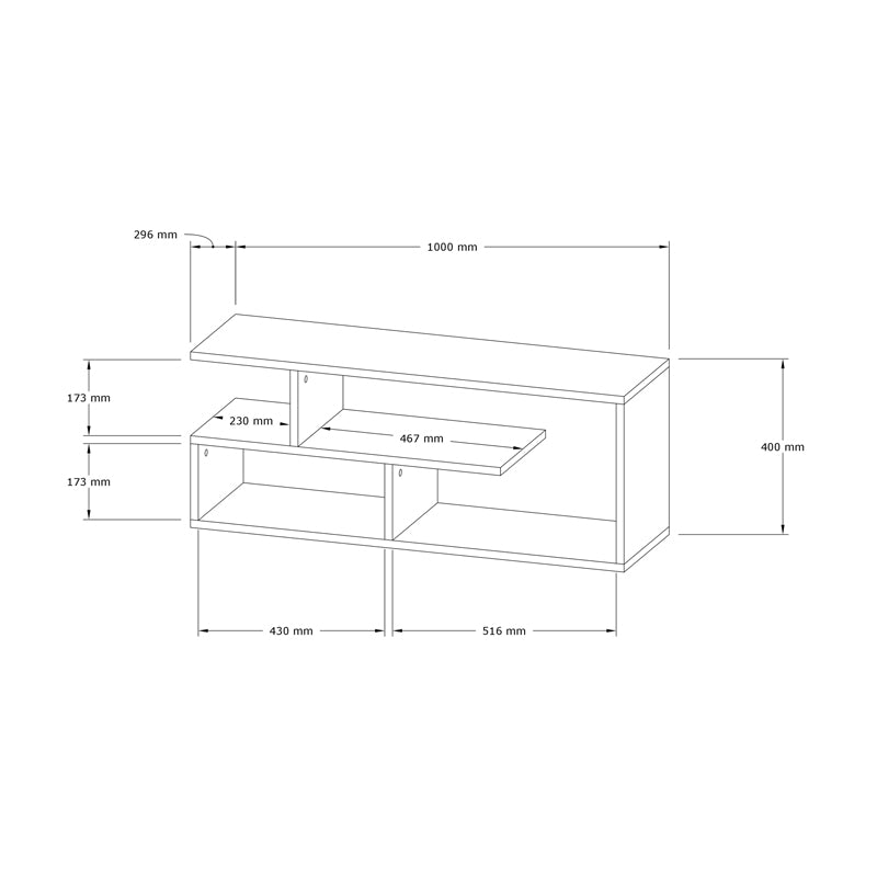 Comoda TV Waldo, Natural, 100x30x40 cm - Alb