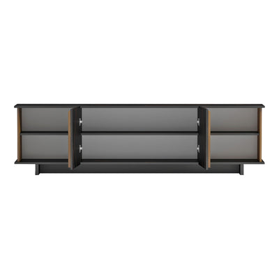Comoda Tv Zafore, nucului cu blat din marmura, neagra, 180x33x50 cm, detaliu produs