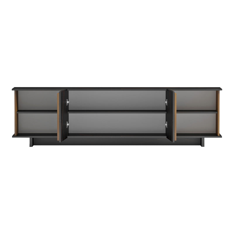 Comoda Tv Zafore, nucului cu blat din marmura, neagra, 180x33x50 cm, detaliu produs