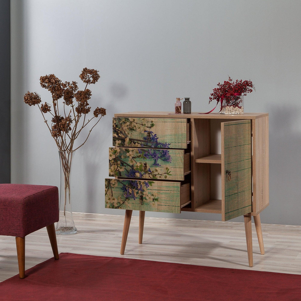 Comoda Verybox - Dresser 10, Stejar Sonoma, 90x40x90 cm