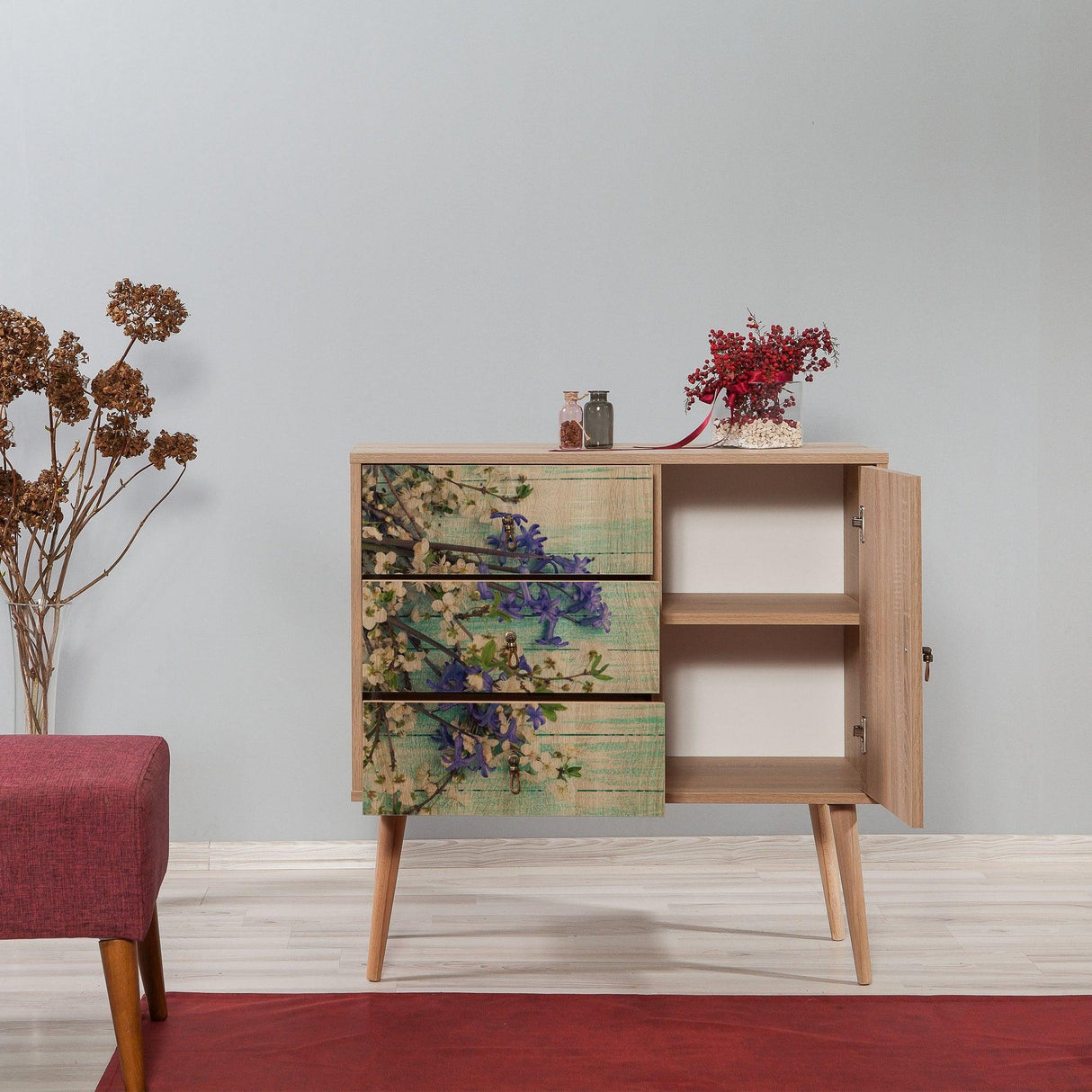 Comoda Verybox - Dresser 10, Stejar Sonoma, 90x40x90 cm