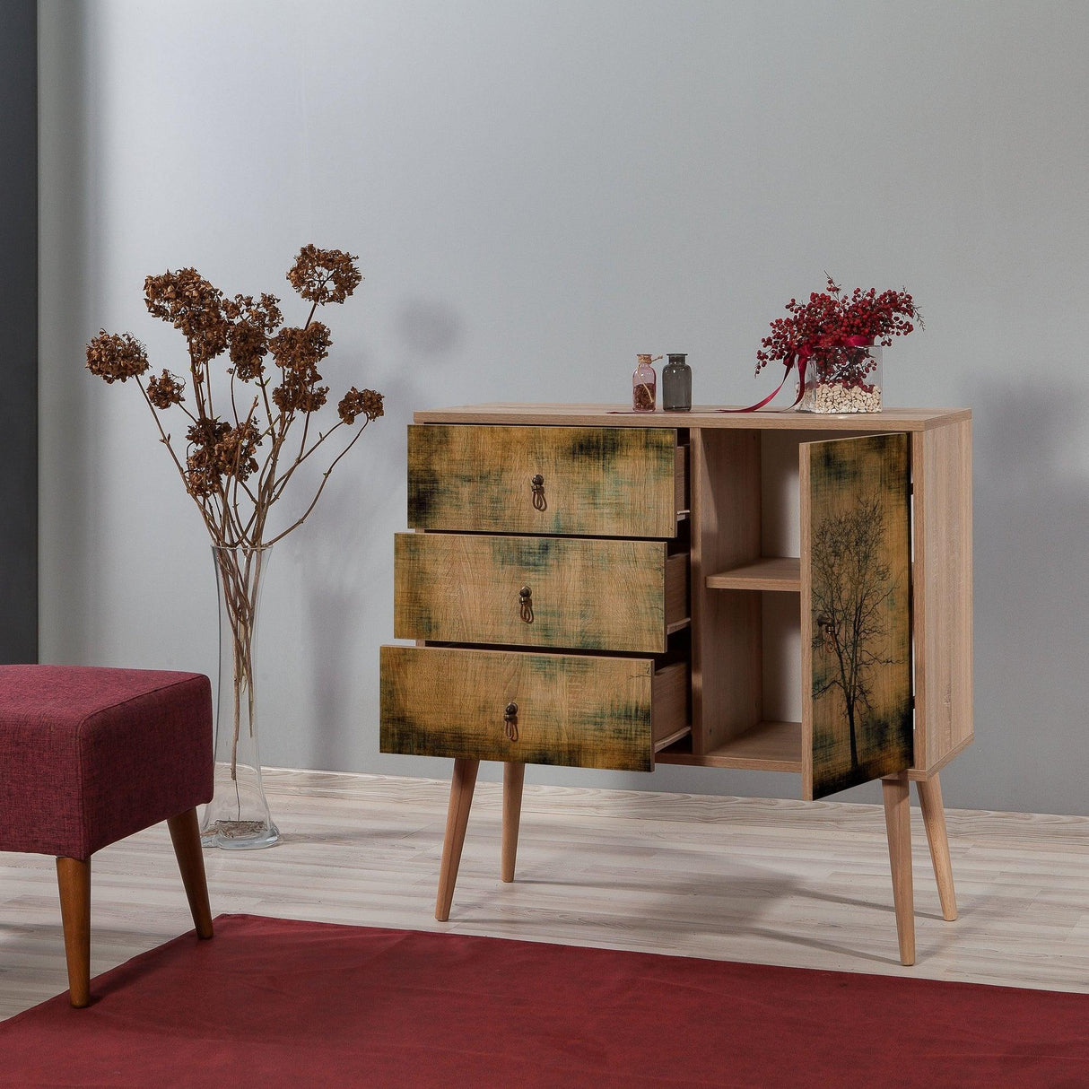 Comoda Verybox - Dresser 12, Sonoma, 90x40x90 cm