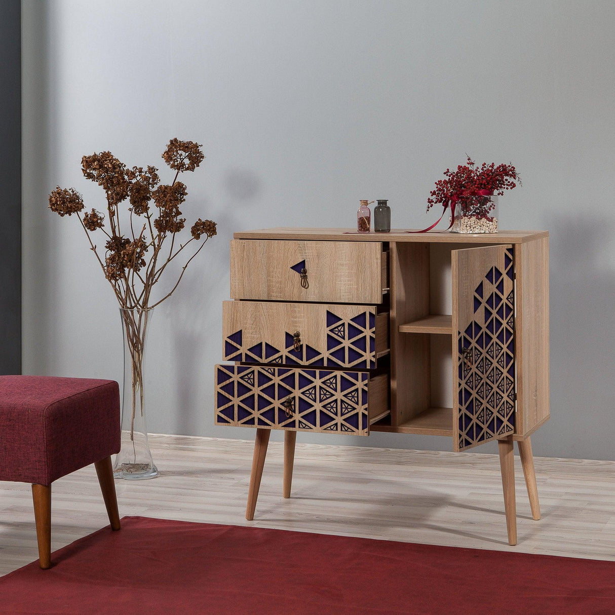 Comoda Verybox - Dresser 4, Sonoma, 90x40x90 cm