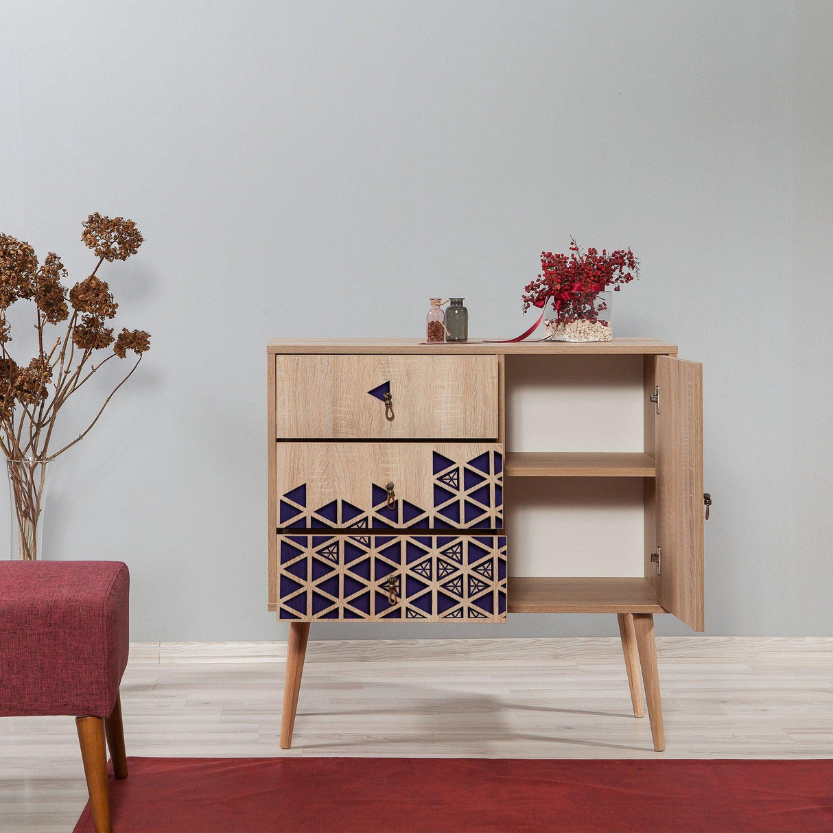 Comoda Verybox - Dresser 4, Sonoma, 90x40x90 cm