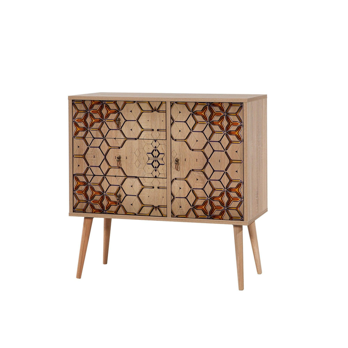 Comoda Verybox - Dresser 8, Stejar Sonoma, 90x40x90 cm