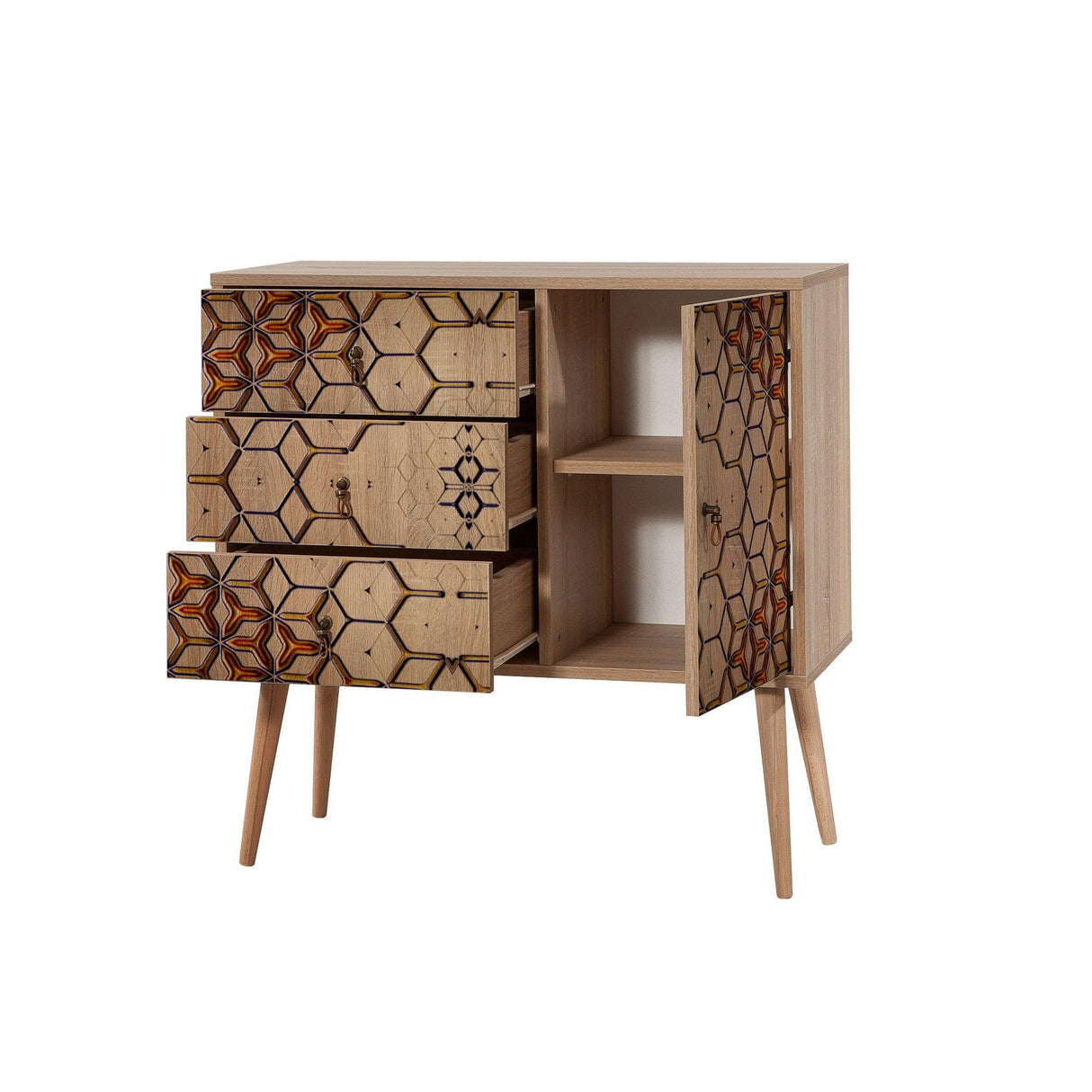Comoda Verybox - Dresser 8, Stejar Sonoma, 90x40x90 cm