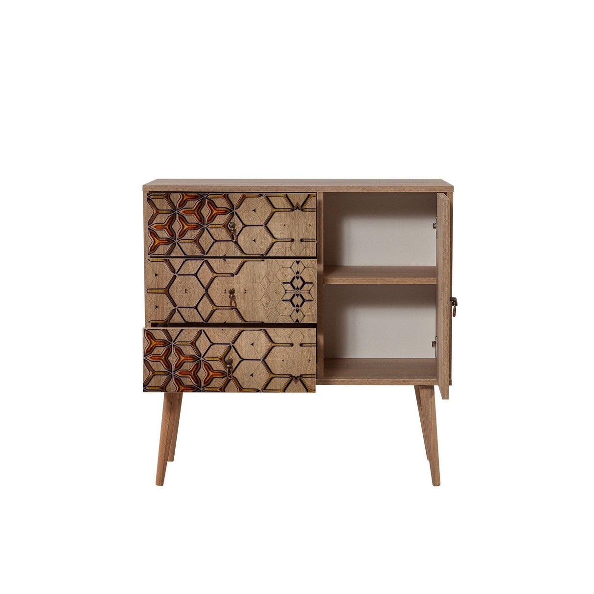 Comoda Verybox - Dresser 8, Stejar Sonoma, 90x40x90 cm