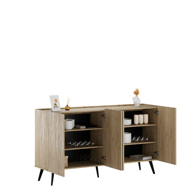 Consola Adore Luna cu 4 usi, Stejar, 180x100x43 cm, detaliu produs