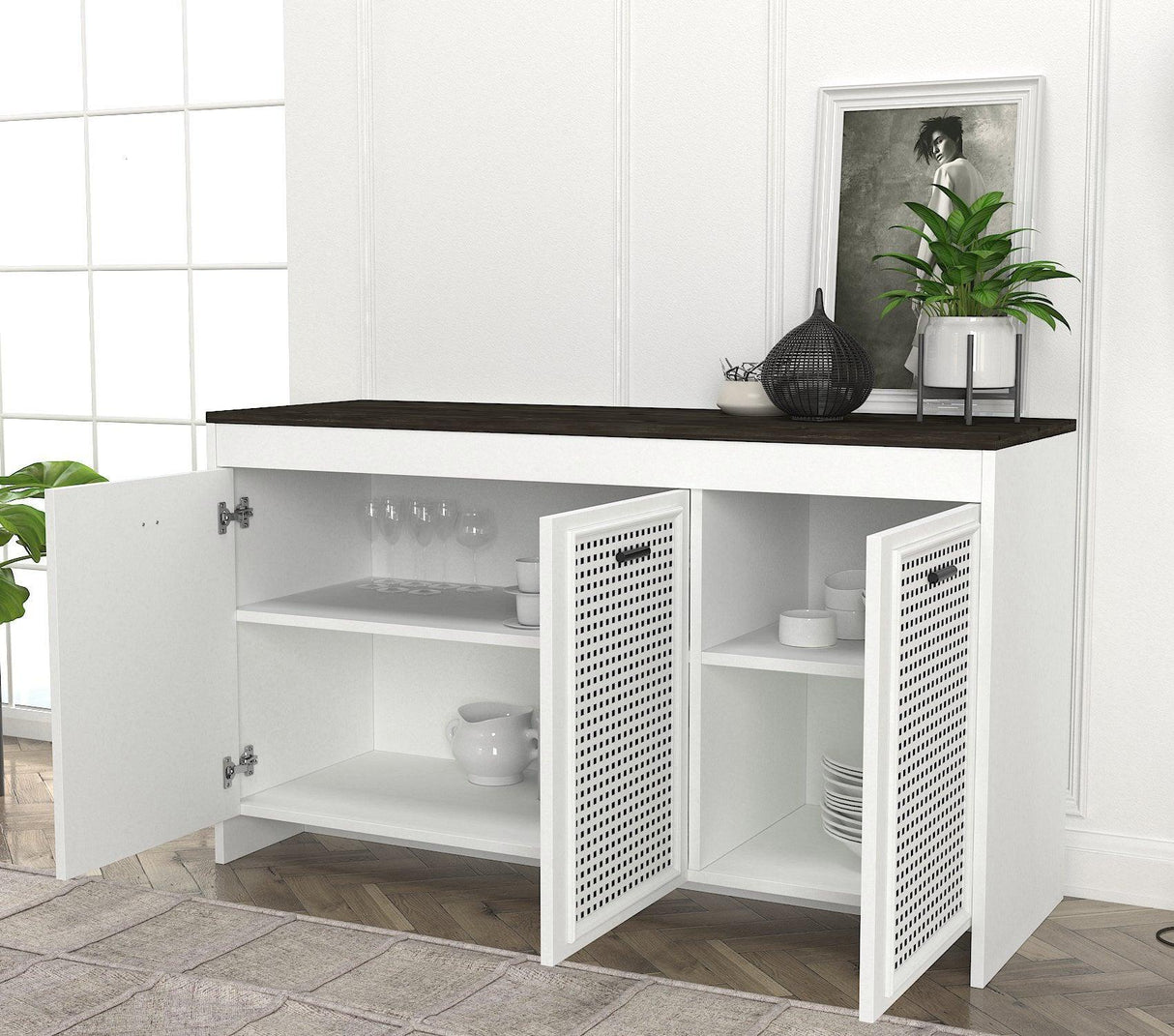 Consolă Bosco, Alb, 120x75x45 cm