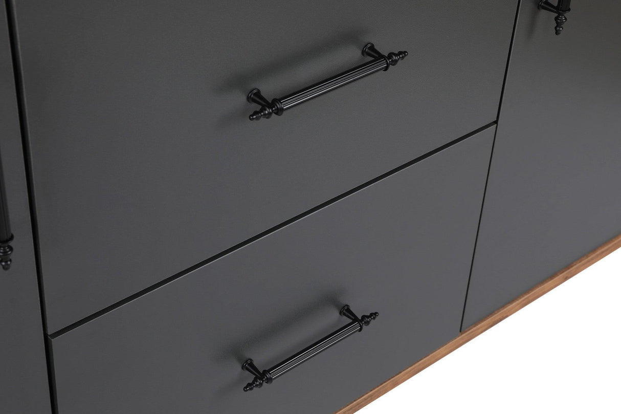 Consola Cordoba stil Scandinav 2 usi si 2 sertare , Nuc, 160 x 77 x 40 cm