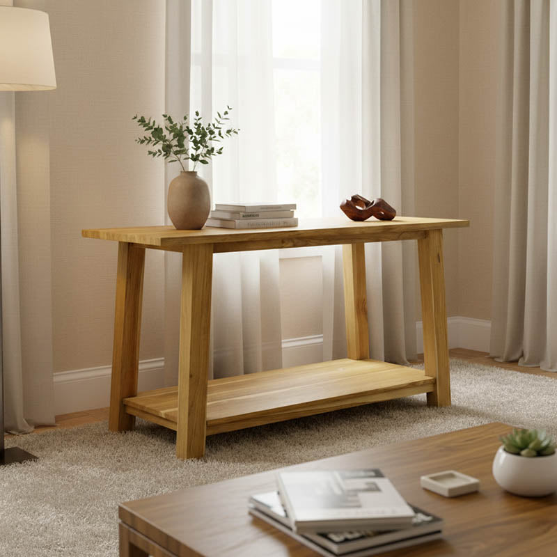 Consolă Decoza, Teak, Natur, 140x40x80 cm