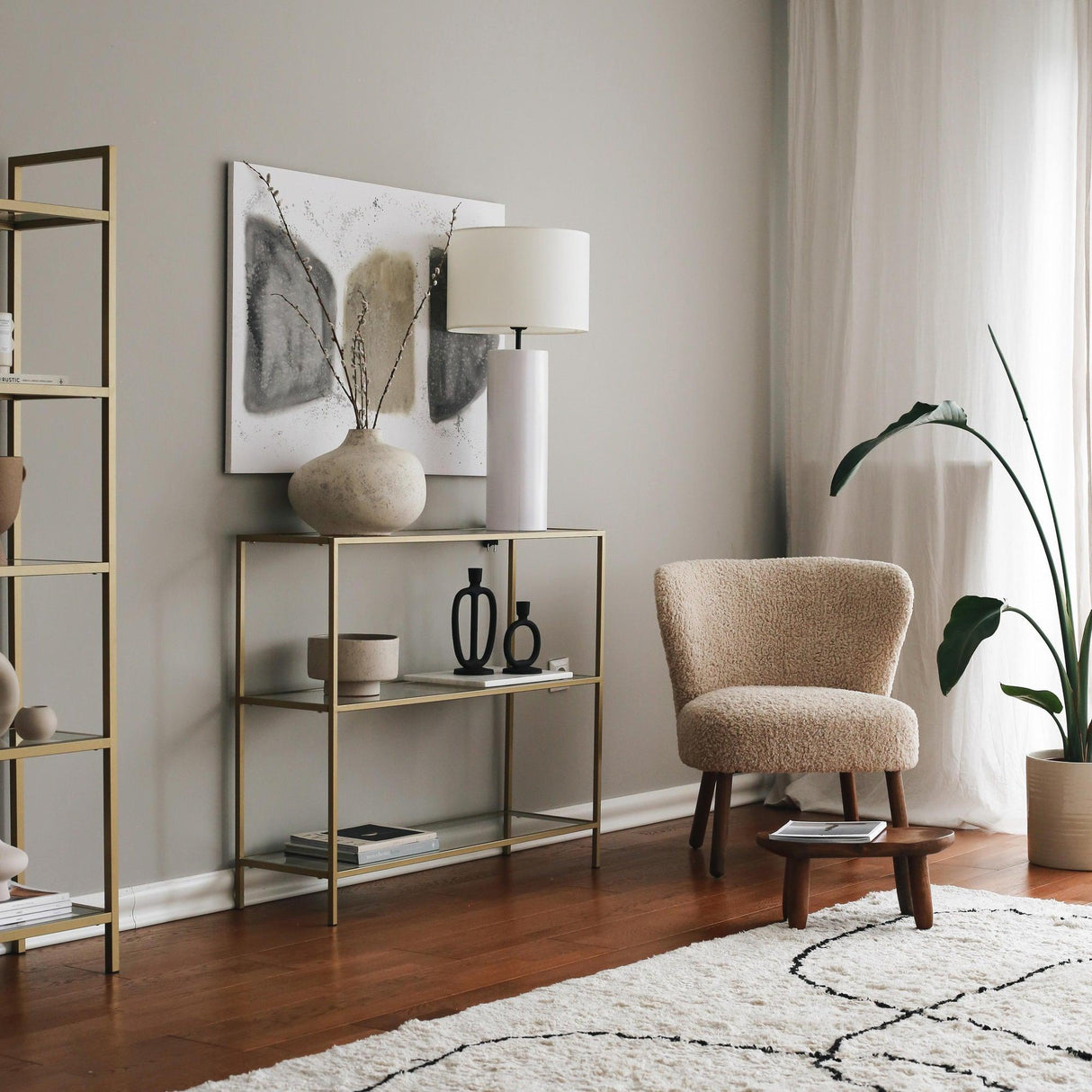 Consola Diana, Auriu, 100x85x30 cm