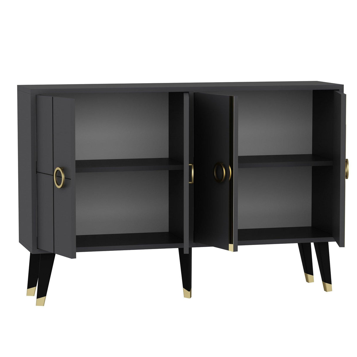 Consolă Eagle - Anthracite, Gri, 80x30x120 cm