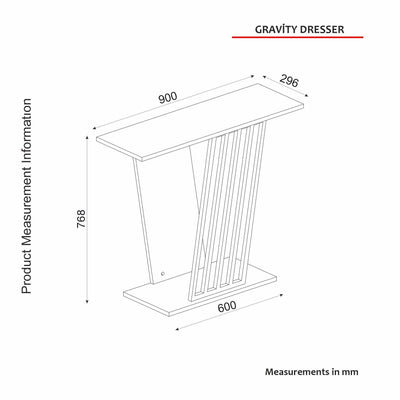 Consola Gravity Negru, Auriu 90x77x30 cm