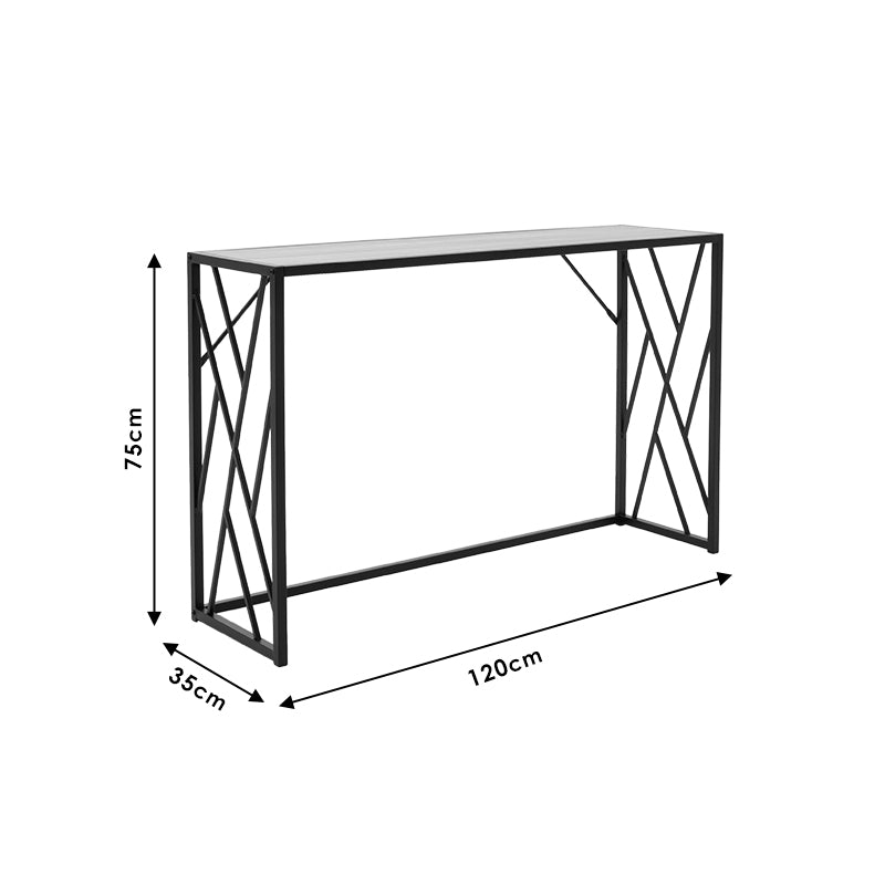Consola Ivy, nuc - neagra, 120x35x75 cm
