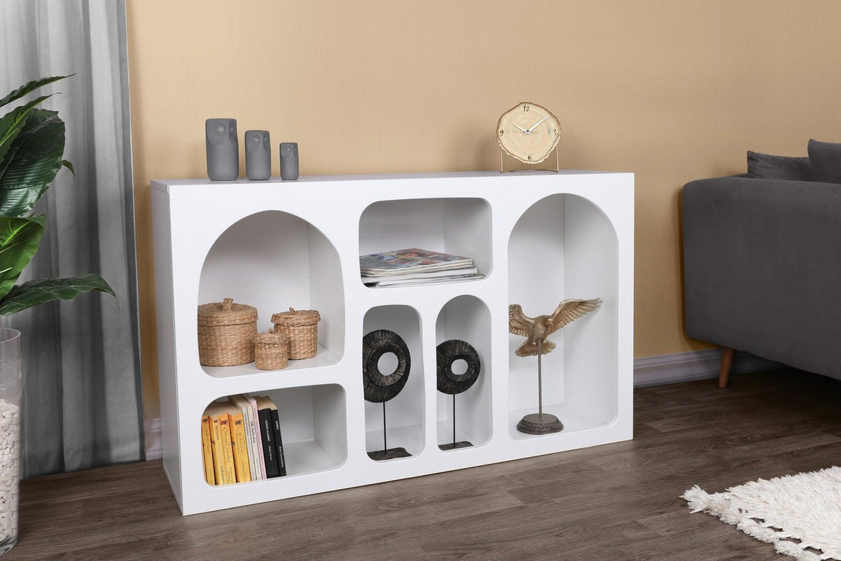 Consolă Liva, Alb, 120x740x35 cm