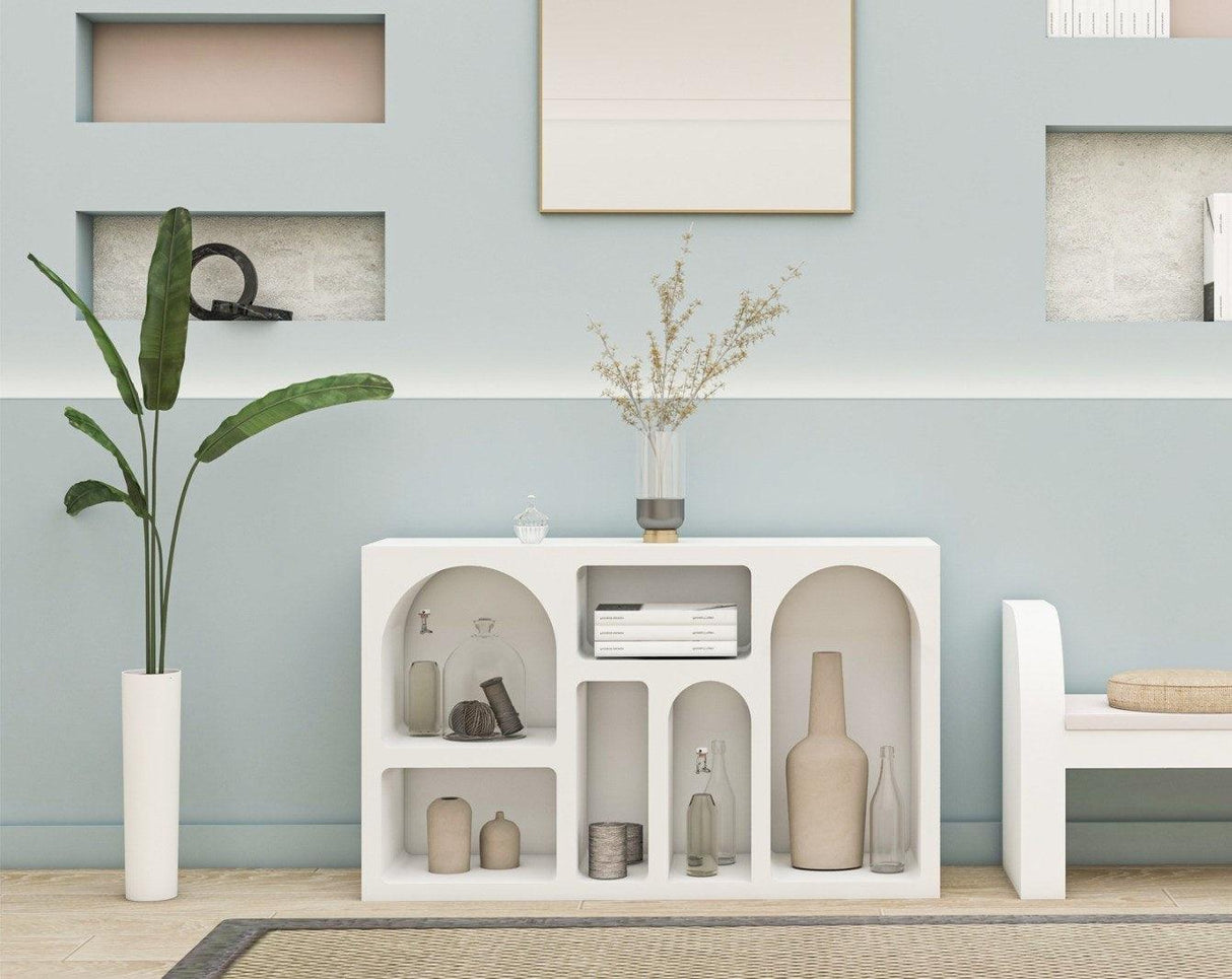 Consolă Liva, Alb, 120x740x35 cm