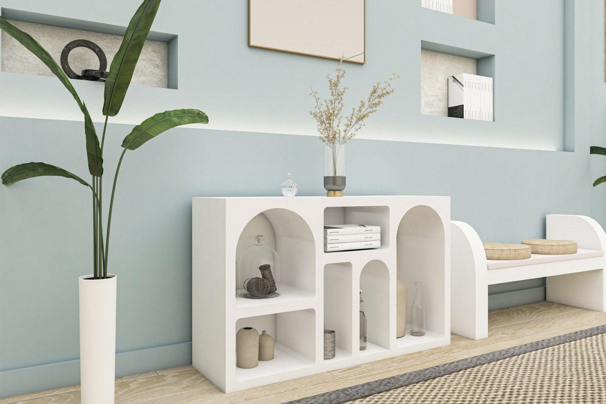 Consolă Liva, Alb, 120x740x35 cm