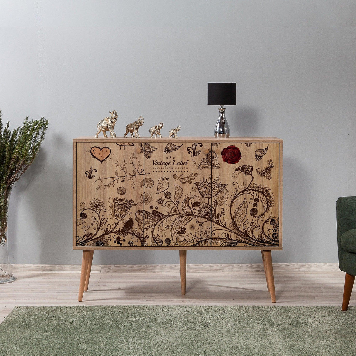 Consolă MEGA-121 Console 8, Stejar Sonoma, 90x60x120 cm