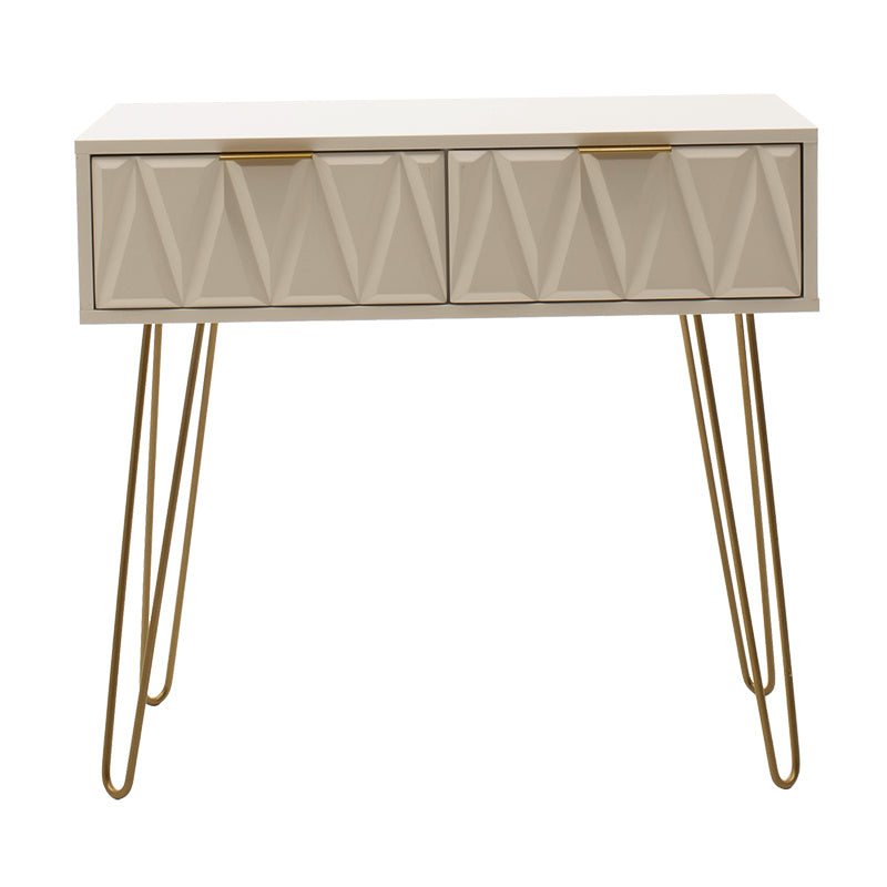Consolă Model Isla, Alb/Auriu, 80x39x74 cm