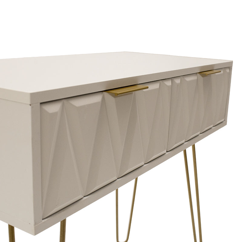 Consolă Model Isla, Alb/Auriu, 80x39x74 cm