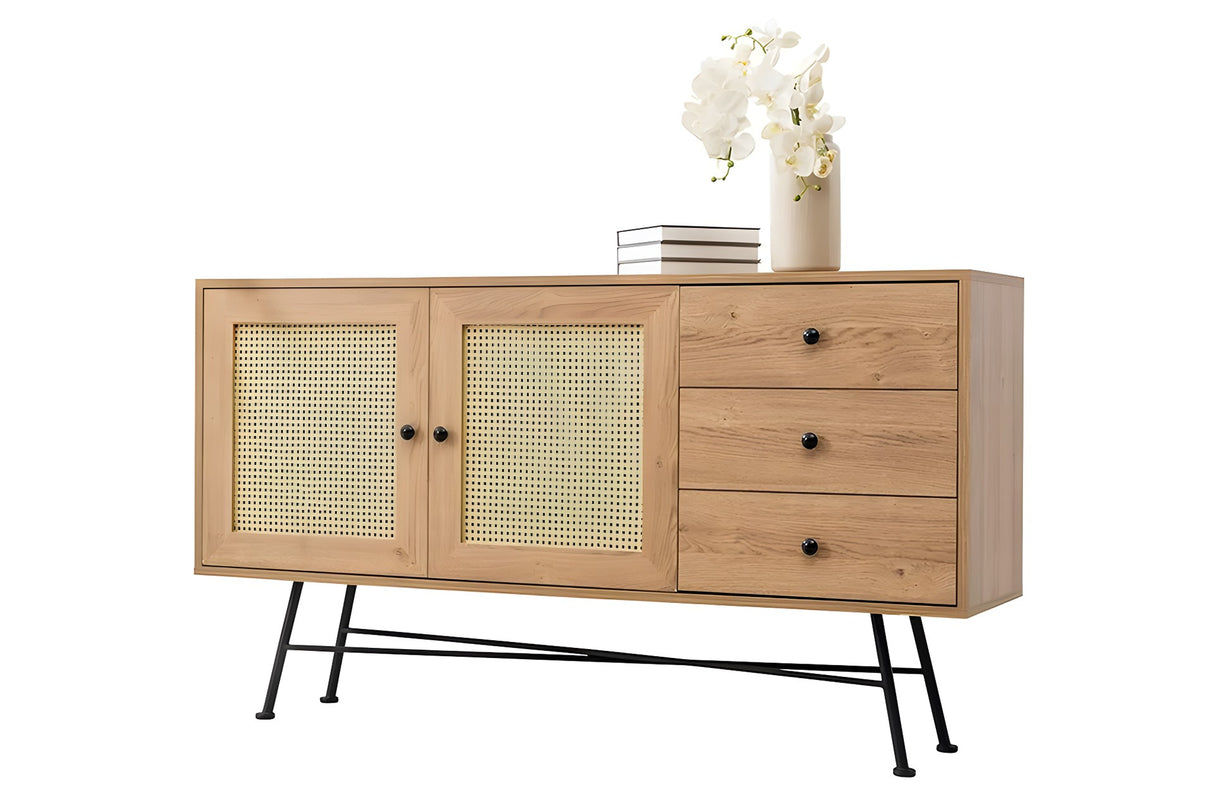 Consola Nala 160 Howard, negru - natural, 160x40 cm - Natural