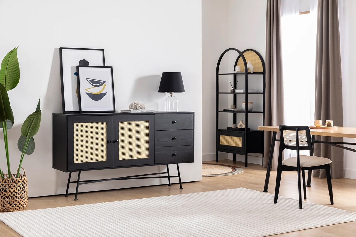 Consola Nala 160 Howard, negru - natural, 160x40 cm - Negru