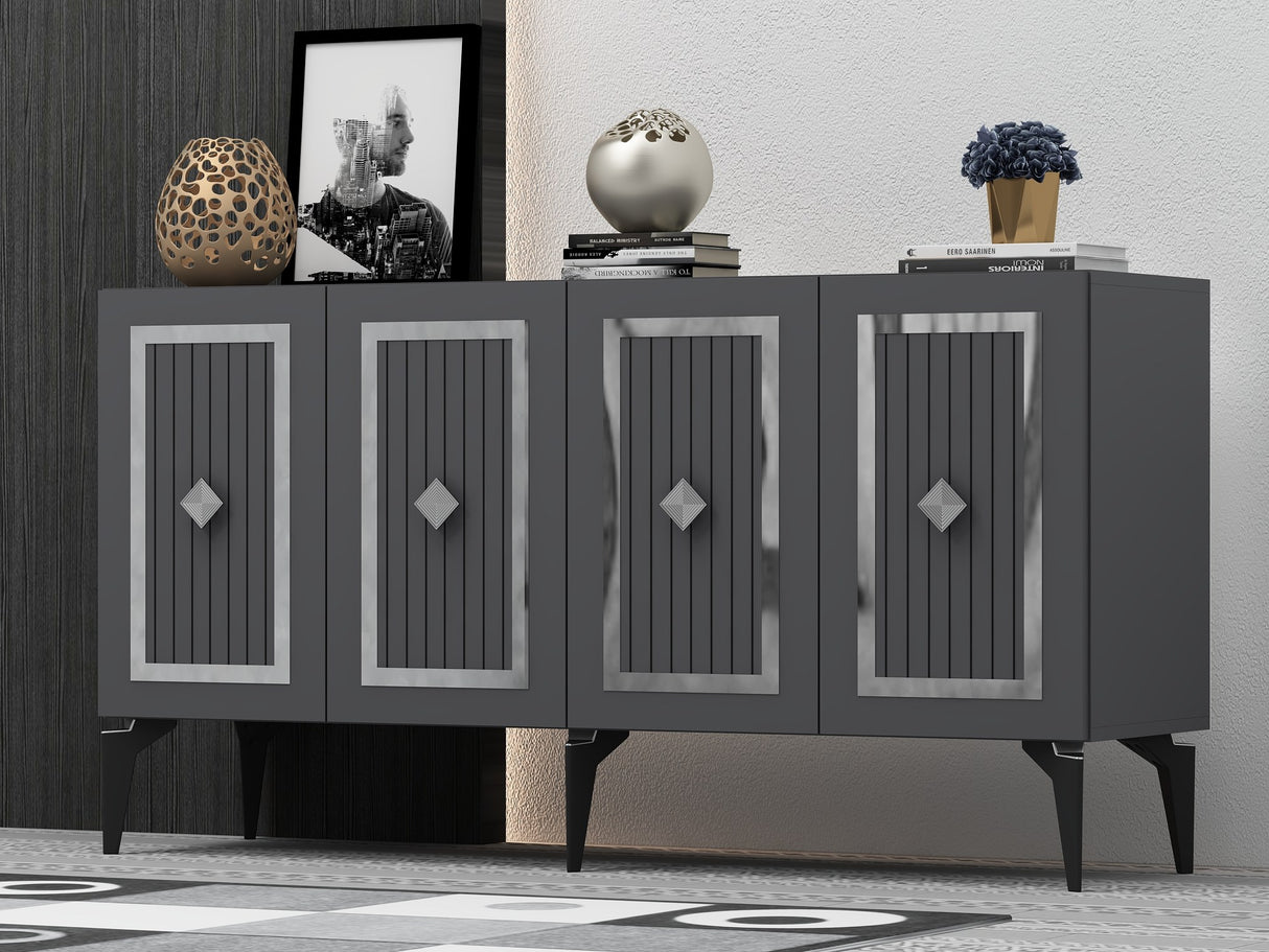 Consola Nora Olivia, alb - argintiu - antracit - argintiu, 150x40 cm - Anthracite
Silver