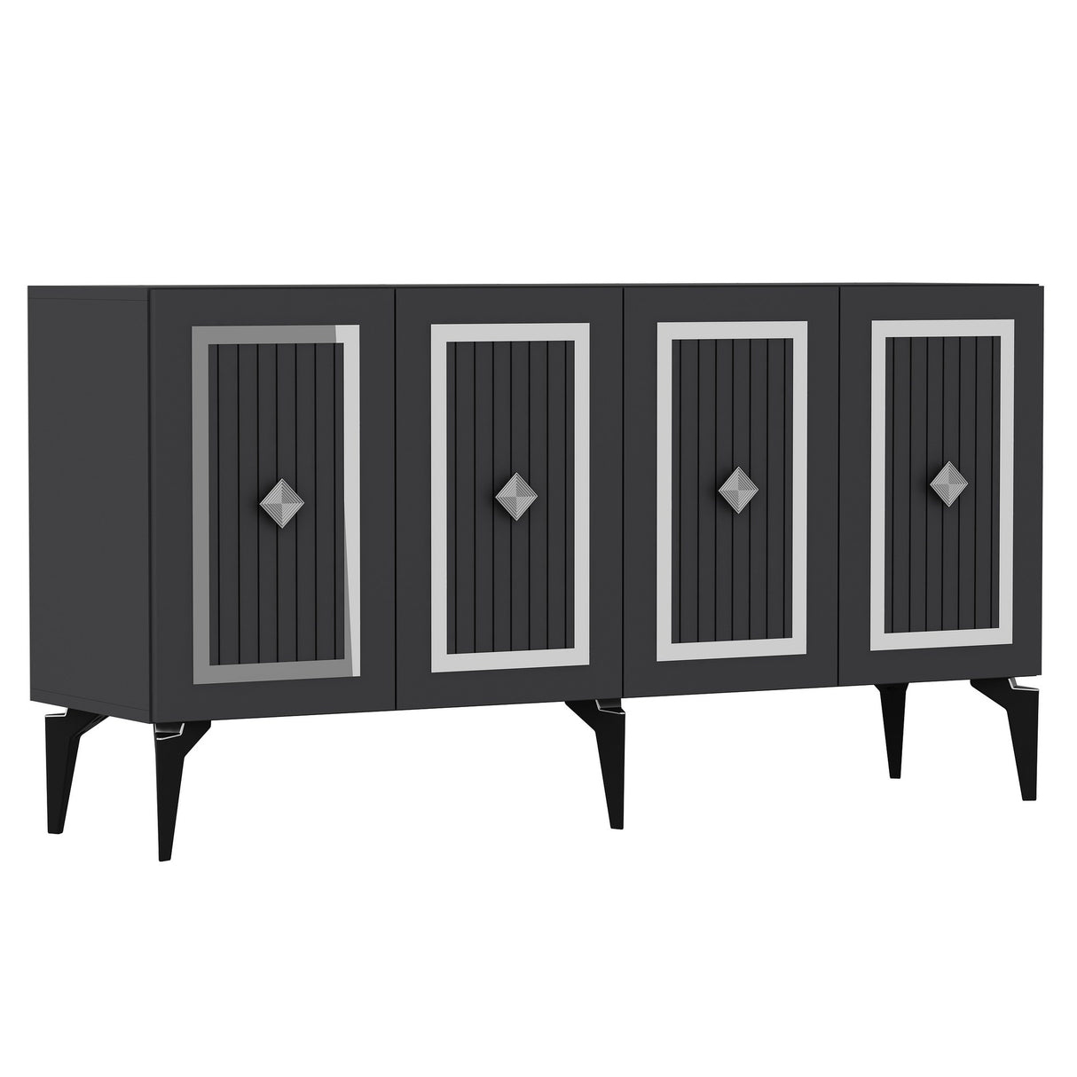 Consola Nora Olivia, alb - argintiu - antracit - argintiu, 150x40 cm - Anthracite
Silver