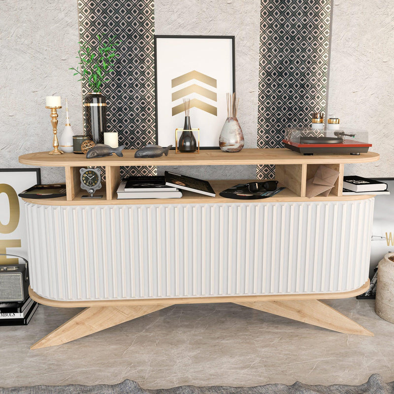 Consolă Consola Stor - Oak, White, Crem, 43x75x150 cm