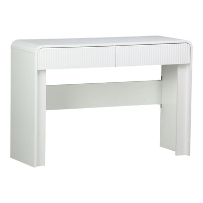 Consola Zaplen din MDF, Alb, 110x38x75 cm, vedere laterală, MDF, PAL melaminat, lemn, pentru locuință