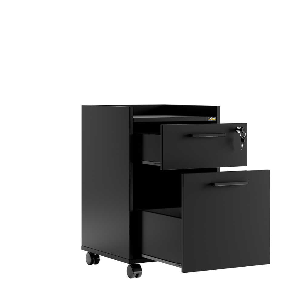 Corp Mobil Adore Gaming cu 2 sertare si incuietoare, Negru, 40x56x40 cm