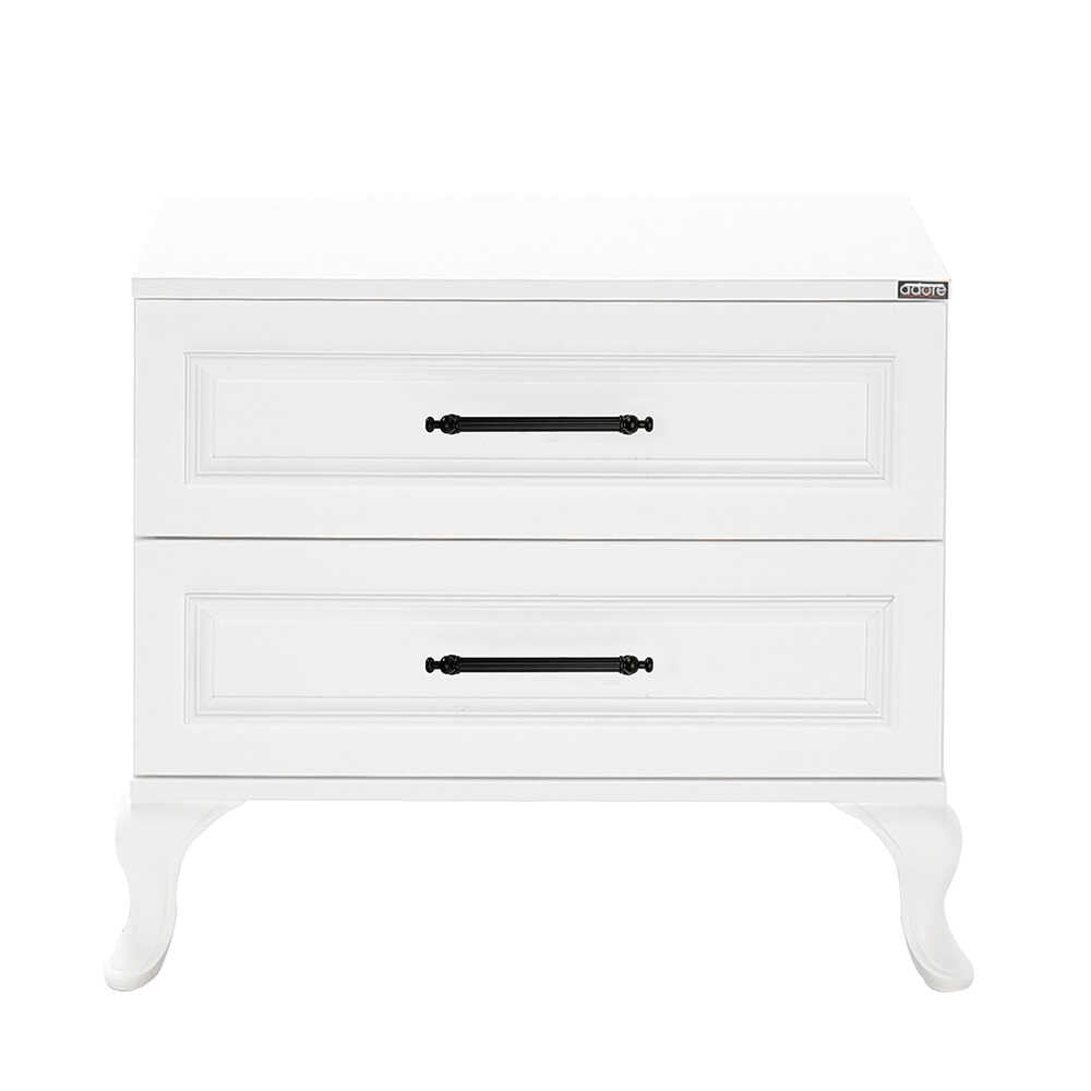 Noptiera Adore Country, 2 sertare, Alb Lake, 51 x 53 x 40 cm