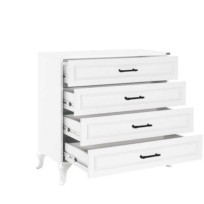 Comoda Adore Country, 4 sertare, Alb, 90x89x45 cm, perspectiva suplimentara