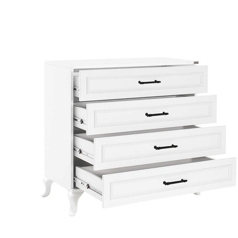 Comoda Adore Country, 4 sertare, Alb, 90x89x45 cm, perspectiva suplimentara