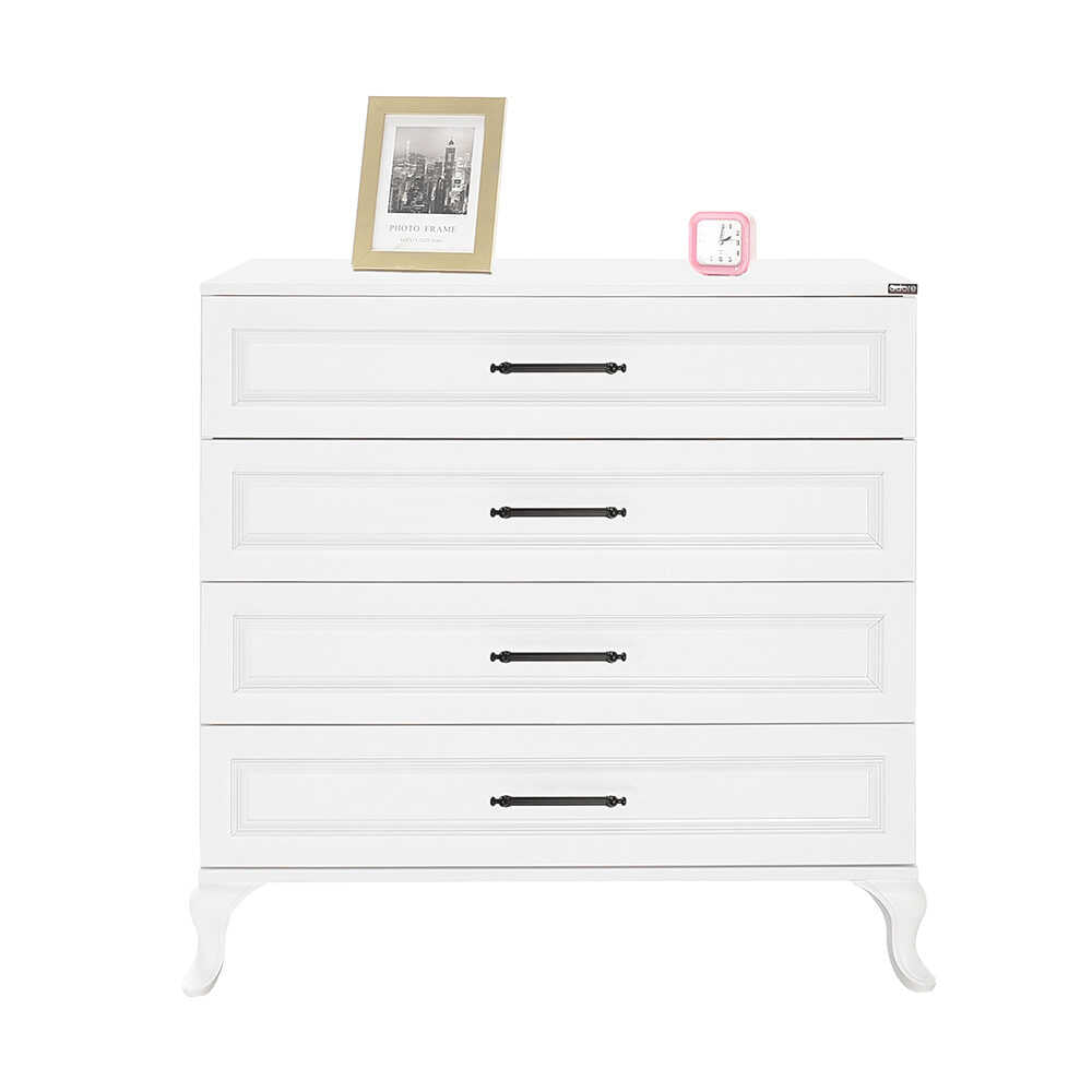 Comoda Adore Country, 4 sertare, Alb, 90 x 89 x 45 cm