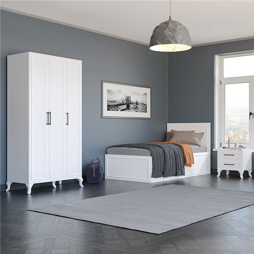 Pat de o persoana Adore Country cu loc de depozitare, 105 x 105 x 205 cm