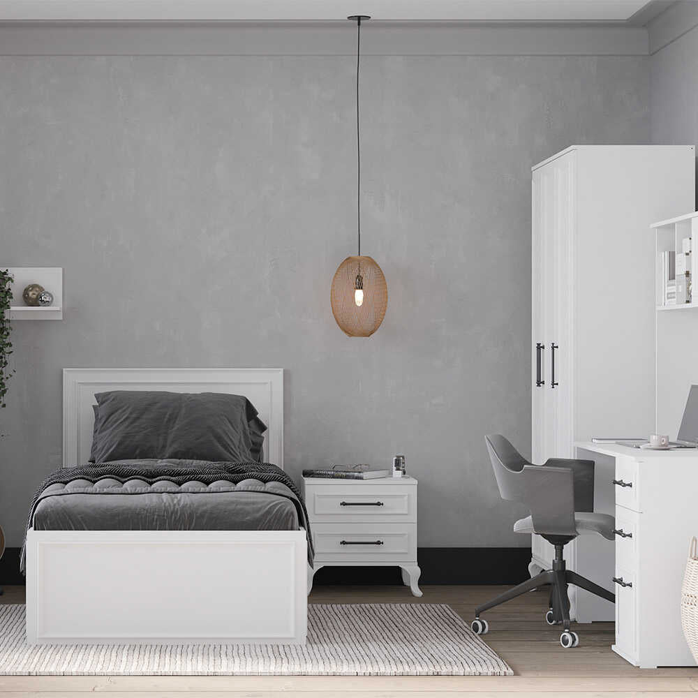 Pat de o persoana Adore Country cu loc de depozitare, 105 x 105 x 205 cm