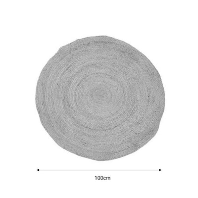 Covor iuta Solon Boho, Bej, 100x100 cm, detaliu produs