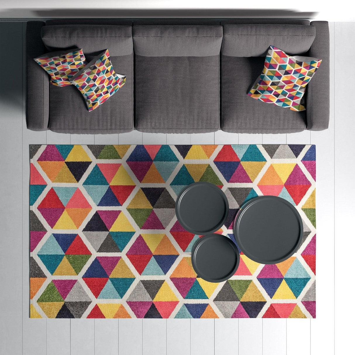 Covor Living - Hol Curcubeu, Lavabil, Antiderapant, 80x150 cm