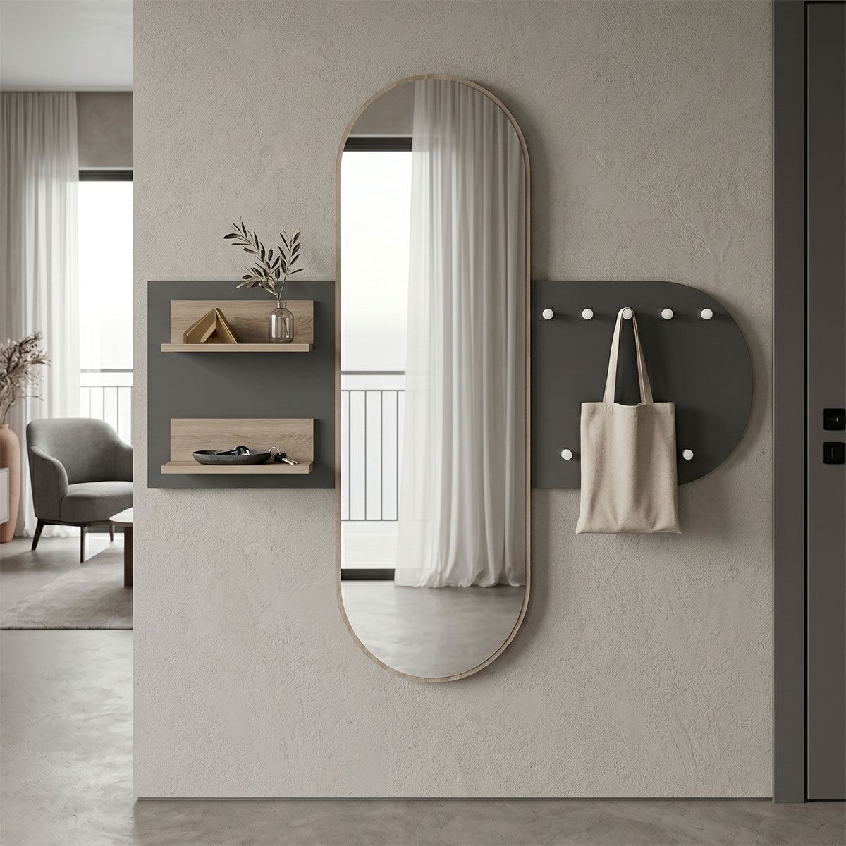 Cuier Baunty, 125x11x122 cm - Antracit