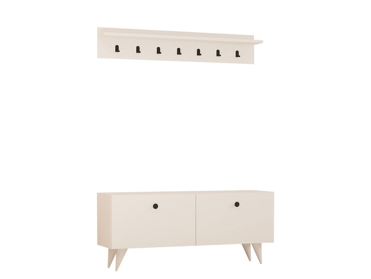 Cuier cu pantofar klass, Alb, 113x48,5x35 cm