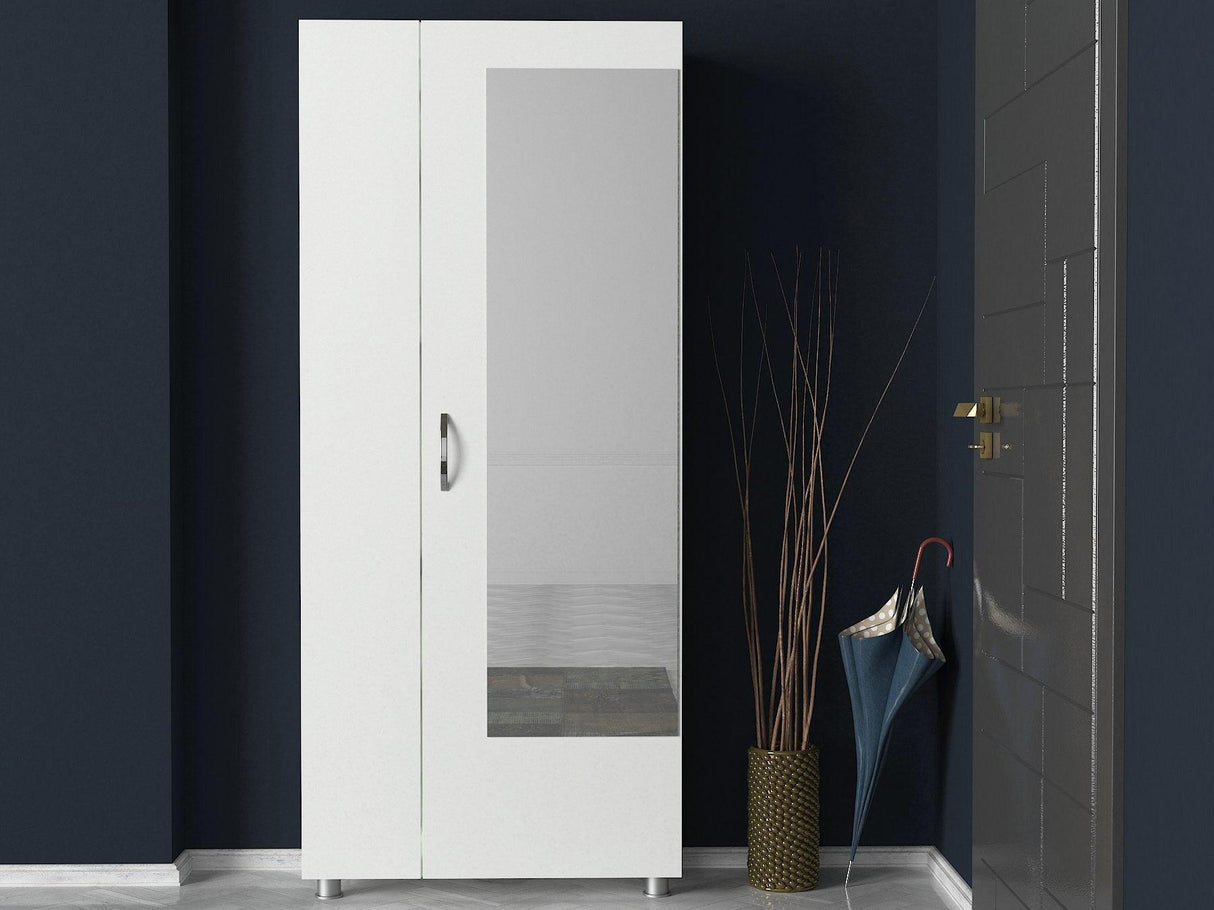 Cuier cu pantofar Meyra, Alb, 80x185x29 cm